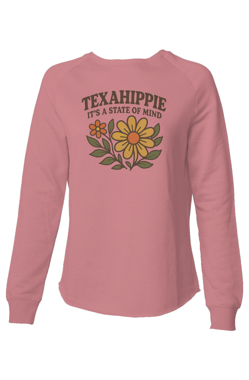 Texahippie Flower Bloom Lightweight Scalloped Sweatshirt