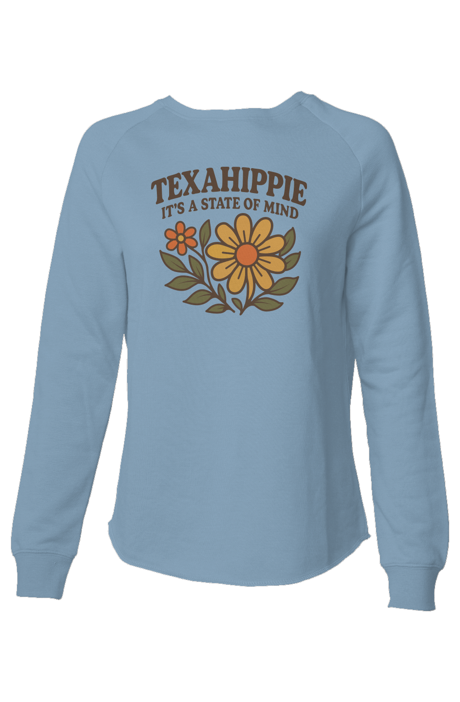 Texahippie Flower Bloom Lightweight Scalloped Sweatshirt