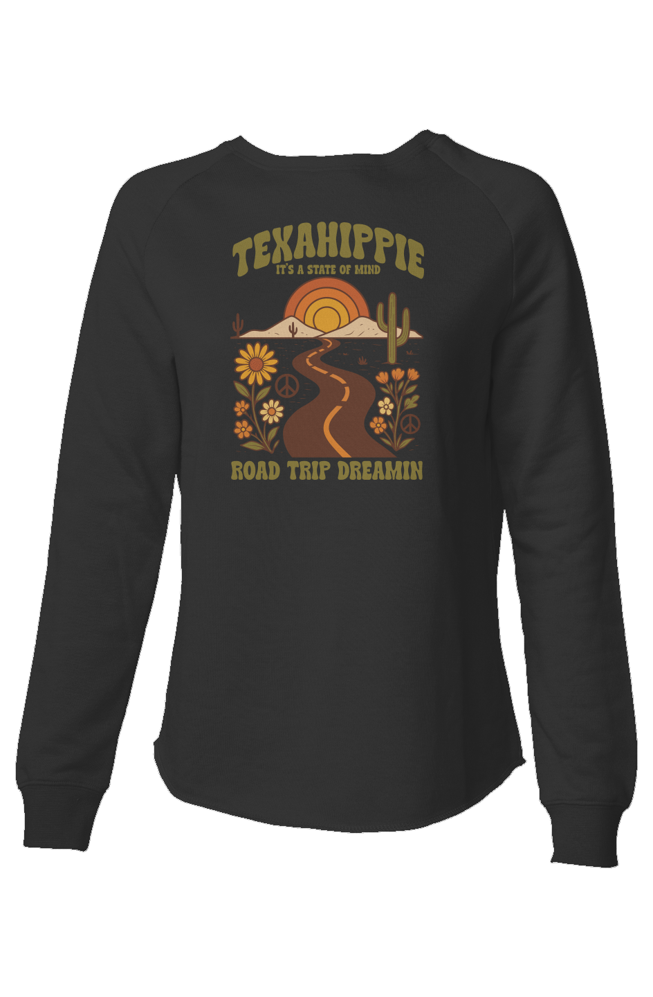 Texahippie Road Trippin Lightweight Scalloped Sweatshirt