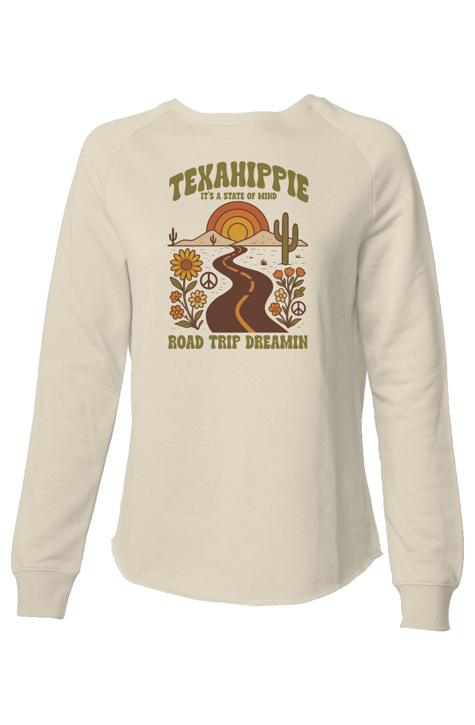 Texahippie Road Trippin Lightweight Scalloped Sweatshirt