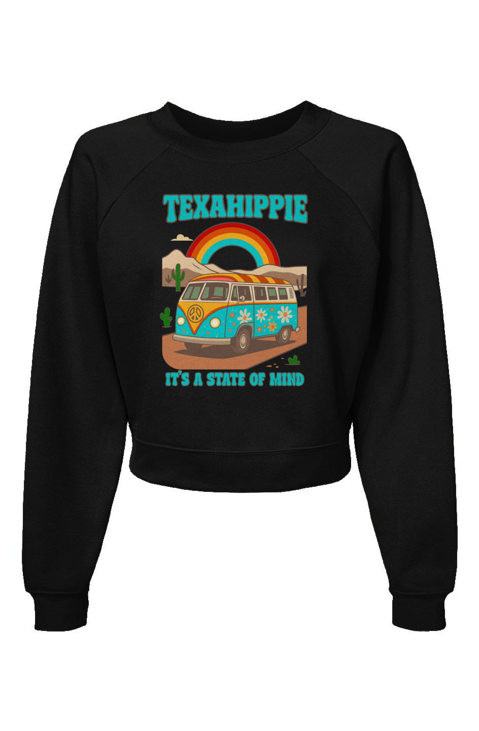 Texahippie Van Life Raglan Pullover Fleece Sweatshirt
