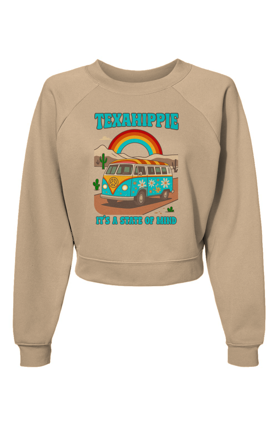 Texahippie Van Life Raglan Pullover Fleece Sweatshirt