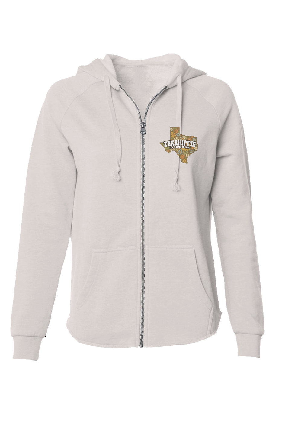 Texahippie State of Mind Womens Lightweight Wash Zip Hoodie
