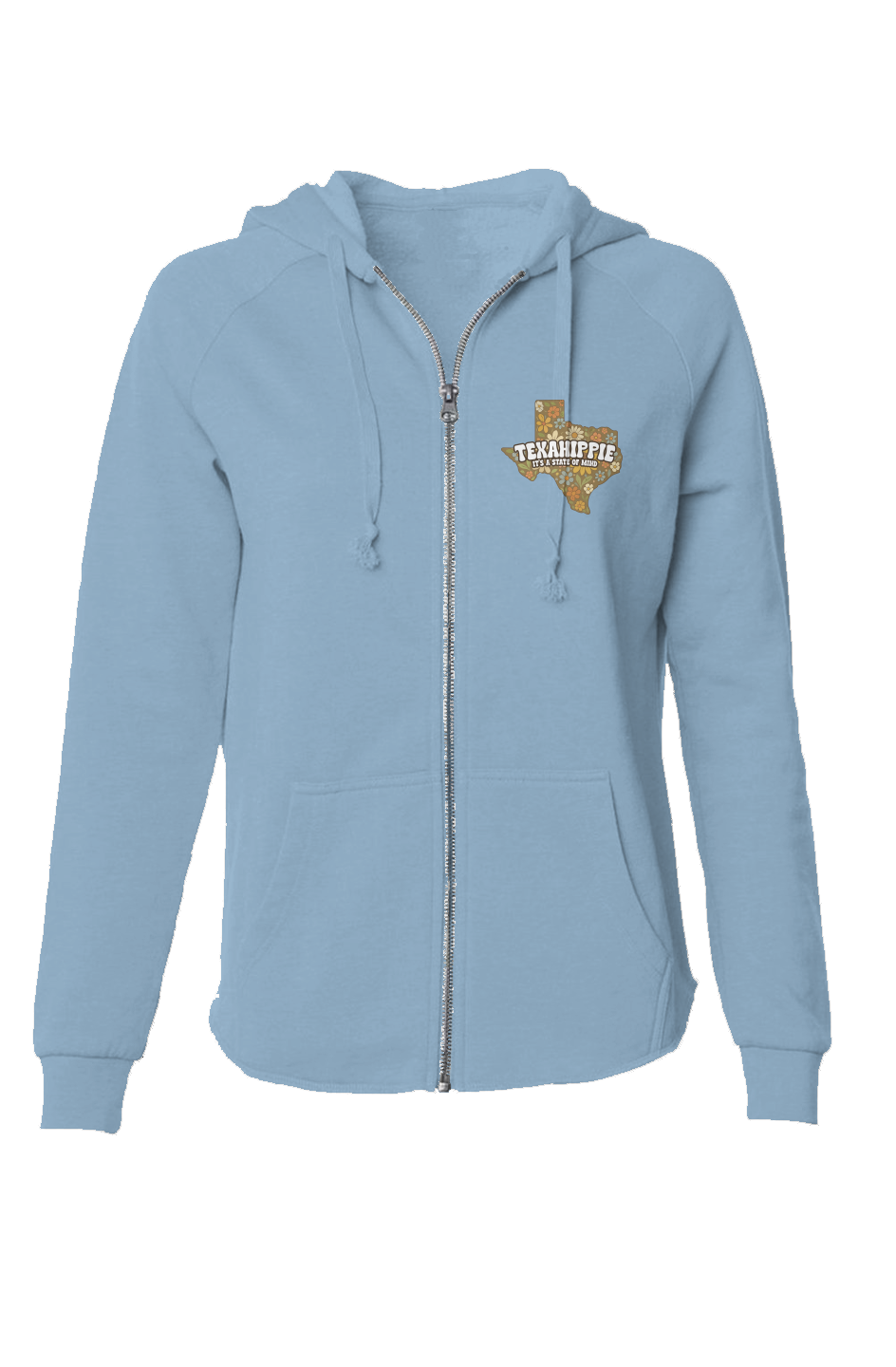 Texahippie State of Mind Womens Lightweight Wash Zip Hoodie